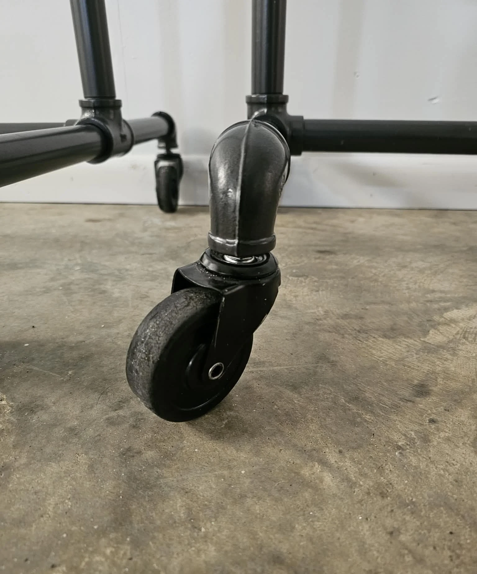 Damaged caster wheel close-up