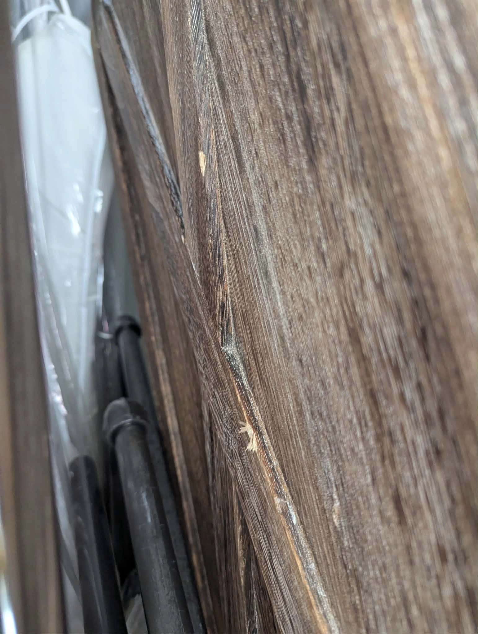 Scratched wood display surface