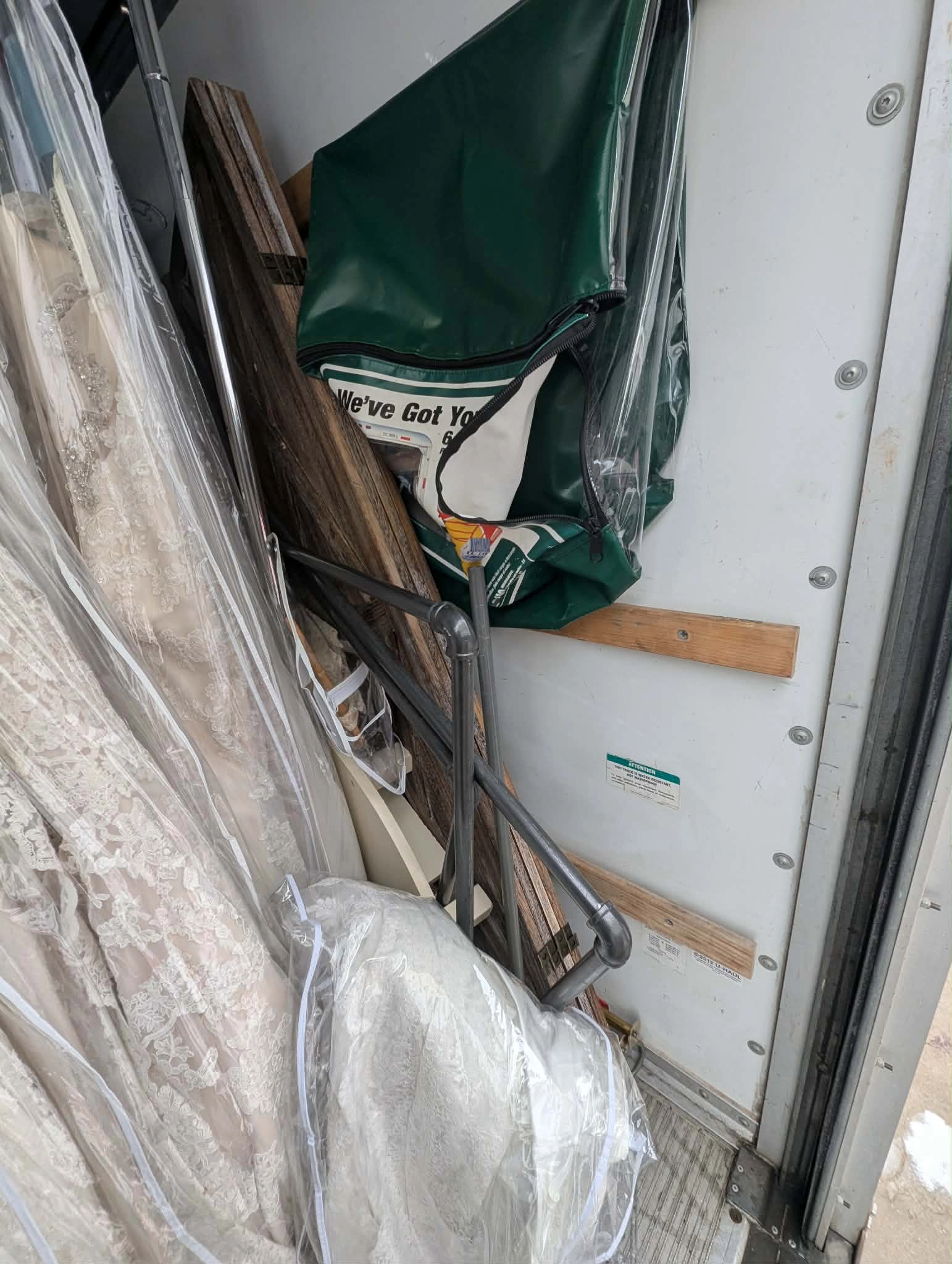 Overview of damaged equipment in truck